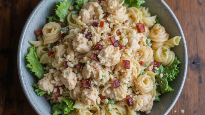 Chicken and Bacon Caesar Pasta Salad